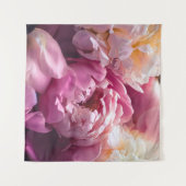 ピンクの芍薬: 豪華な花のアート タペストリー (正面(横))