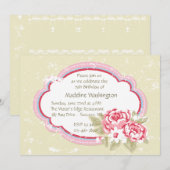 ピンクの芍薬（2）招待状 招待状 (正面/裏面)