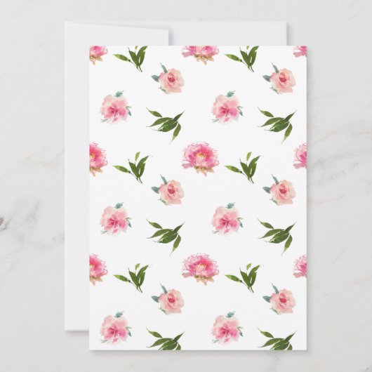 ピンクの芍薬 90歳の誕生日 招待状 (裏面)