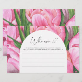 ピンクの芍薬 - Who am I ブライダルシャワーゲーム 便箋
