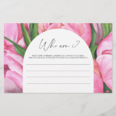 ピンクの芍薬 - Who am I ブライダルシャワーゲーム 便箋 (正面)
