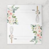 ピンクの花々が舞う 間もなく連れ去られる ブライダルシャワー プレイスカード (外部開封)