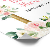 ピンクの花々が舞う 間もなく連れ去られる ブライダルシャワー ポスター (角)