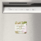 ピンクの花々の結婚式がデートを除く マグネット (インサイチュ (食洗機))
