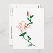 ピンクの花々北斎日本のファインアート ポストカード (正面/裏面)