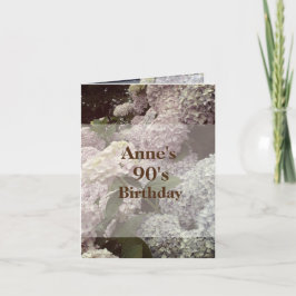 ピンクの花あじさい90誕生日はがき カード