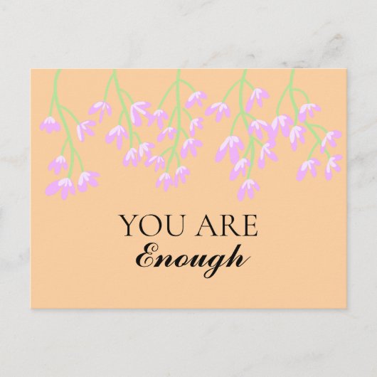 ピンクの花あなたは十分な水色ベージュ ポストカード (正面)