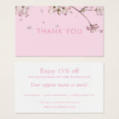ピンクの花ありがとうショッピング割引カード (正面&裏面)