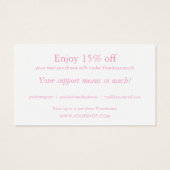 ピンクの花ありがとうショッピング割引カード (裏面)