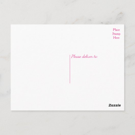 ピンクの花ありがとう水彩花結婚の ポストカード (裏面)