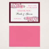ピンクの花ありがとう結婚式の引き出物ギフトラベル (正面&裏面)