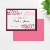ピンクの花ありがとう結婚式の引き出物ギフトラベル (デスク)