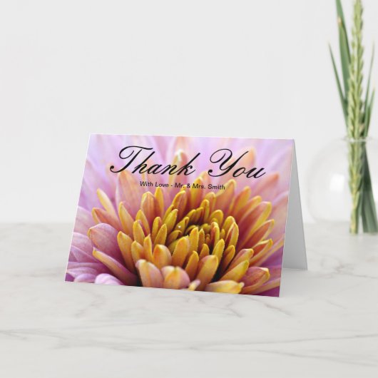 ピンクの花ありがとう サンキューカード (正面)