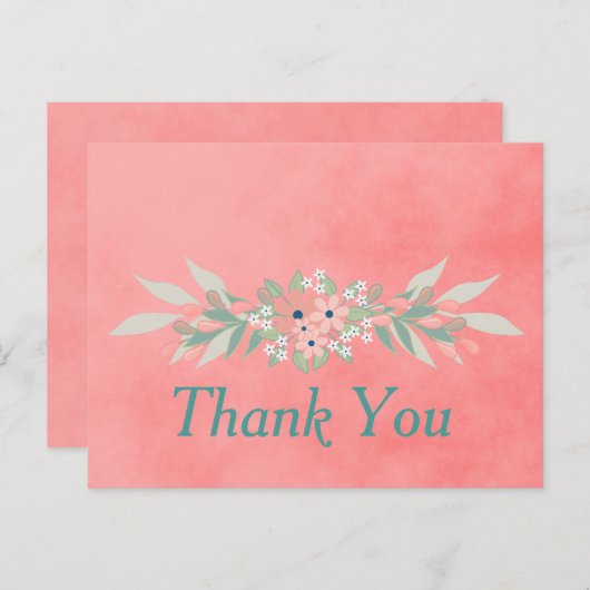 ピンクの花ありがとう ポストカード (正面/裏面)