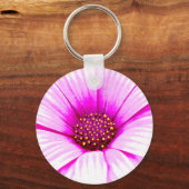 ピンクの花いっぱいのKeychain キーホルダー (正面)