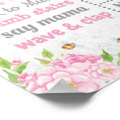 ピンクの花うさぎの誕生日マイルストーン統計 ポスター (角)