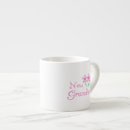 ピンクの花おばあちゃんプレゼント エスプレッソカップ (正面右)