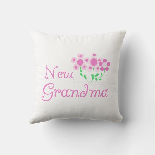 ピンクの花おばあちゃんプレゼント クッション (裏面)