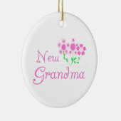 ピンクの花おばあちゃんプレゼント セラミックオーナメント (右)