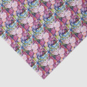 ピンクの花およびピンクの鳥の束 薄葉紙 (詳細)