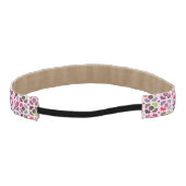 ピンクの花およびフクロウパターン アスレチックヘッドバンド (裏面)