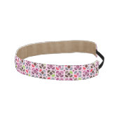 ピンクの花およびフクロウパターン アスレチックヘッドバンド (右)