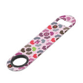 ピンクの花およびフクロウパターン スピード栓抜き (裏面アングル)