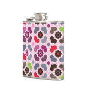 ピンクの花およびフクロウパターン フラスク (左)