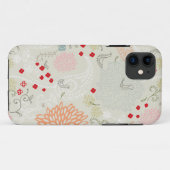 ピンクの花および小さい鳥の壁紙 Case-Mate iPhoneケース (裏面(横))