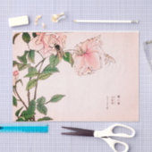 ピンクの花および蜂の日本人のプリントのティッシュペーパー 薄葉紙 (クラフト)