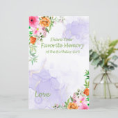 ピンクの花お気に入りのの誕生日の女の子 (スタンド正面)