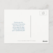 ピンクの花お洒落レトロ柄ありがとう ポストカード (裏面)