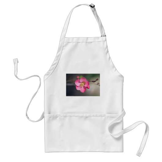 ピンクの花かがり スタンダードエプロン (正面)