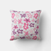 ピンクの花かわいいお洒落パタパーソナライズされたーン クッション (裏面)