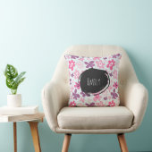 ピンクの花かわいいお洒落パタパーソナライズされたーン クッション (椅子)