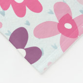 ピンクの花かわいいお洒落パタパーソナライズされたーン フリースブランケット (角)