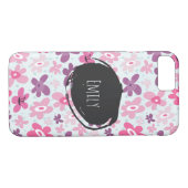 ピンクの花かわいいお洒落パタパーソナライズされたーン Case-Mate iPhoneケース (裏面(横))