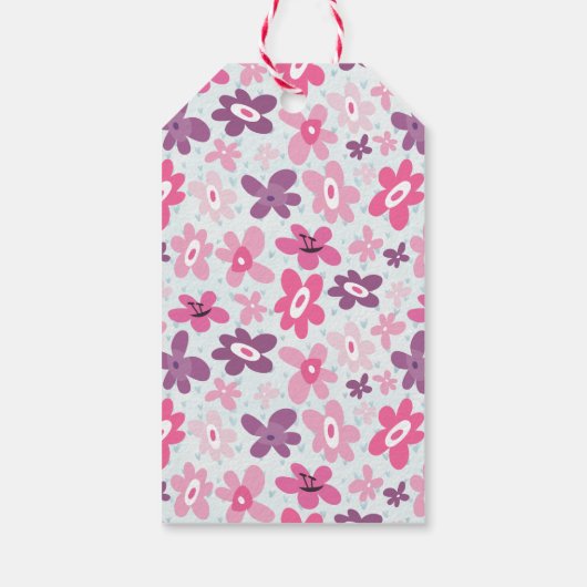 ピンクの花かわいいパタお洒落ーン ギフトタグ (裏面)