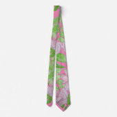 ピンクの花かわいらしと葉のフローラの房 ネクタイ (裏面)