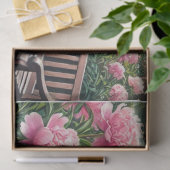 ピンクの花かわいらし牡丹 薄葉紙 (ギフト)