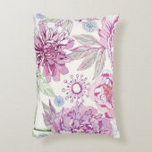 ピンクの花が付いているパターン アクセントクッション (正面(垂直))