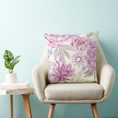 ピンクの花が付いているパターン クッション (椅子)
