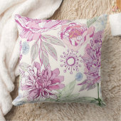 ピンクの花が付いているパターン クッション (ブランケット)