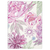 ピンクの花が付いているパターン クリップボード (裏面)