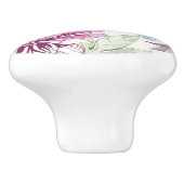 ピンクの花が付いているパターン セラミックノブ (側面)