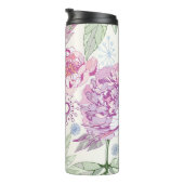 ピンクの花が付いているパターン タンブラー (回転右)