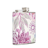 ピンクの花が付いているパターン フラスク (右)