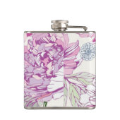 ピンクの花が付いているパターン フラスク (裏面)