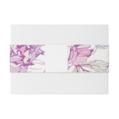 ピンクの花が付いているパターン 招待状ベリーバンド (裏面例)