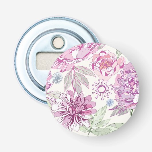 ピンクの花が付いているパターン 栓抜き (正面)
